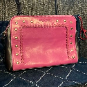 Tignanello Glove Leather Crossbody Bag - Magenta/Espresso